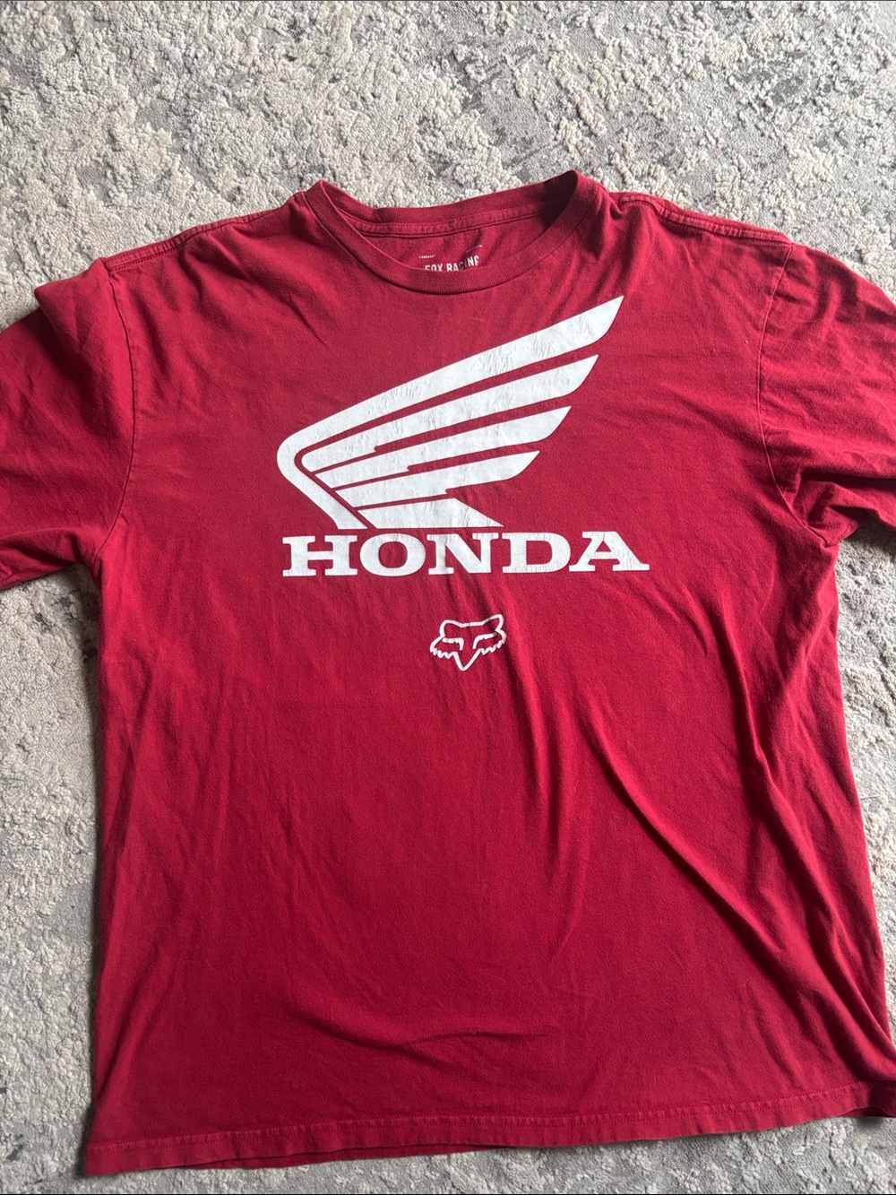 Fox Honda Wing Logo Short Sleeve T-Shirt in Red